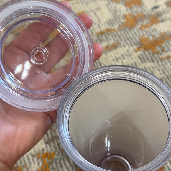 2016 Starbucks Gold Glitter Holiday insulated tumbler cup lid 20 oz Cold drink - Picture 7 of 7